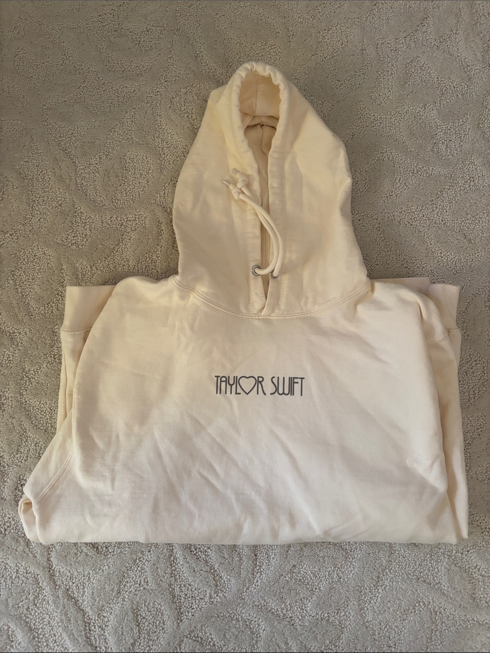Taylor Swift Cream Pullover Hoodie with Center Logo